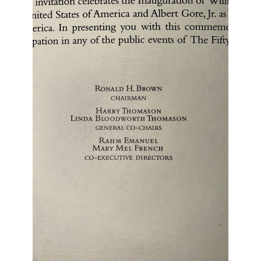 Rare 1993 Commemorative ClLINTON/GORE Presidential Inaugural Invitation USA - Picture 5 of 8